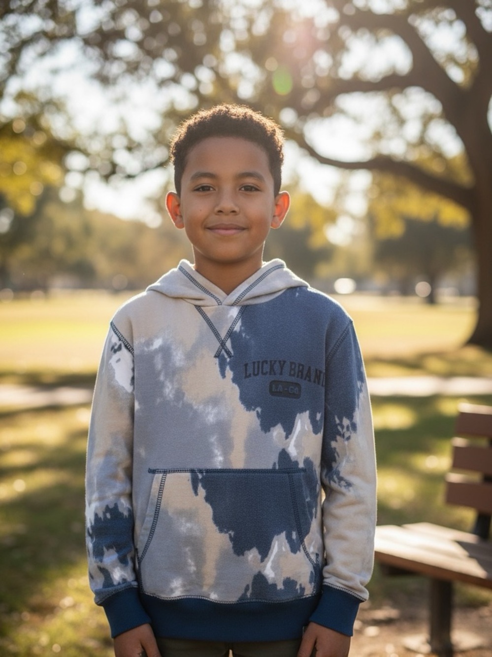 👛(ANY 2/$15) LUCKY BRAND Blue||Grey Hoodie Kangaroo Pocket 8 VIDEO